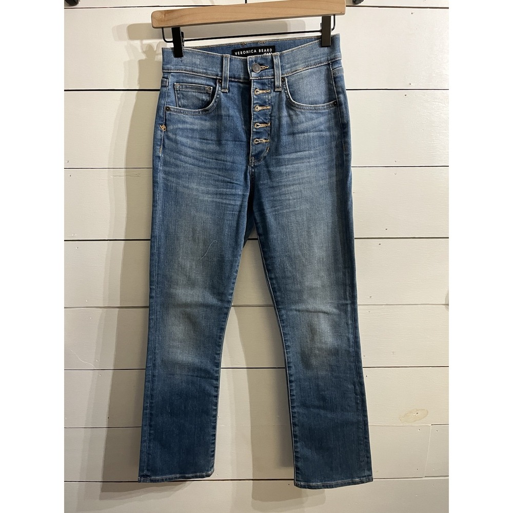 Veronica Beard Carly Kick Flare High Rise Jeans Light Wash Women's 25/0 Designer